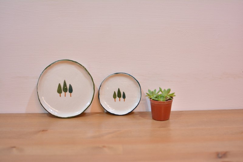 小森林系列 陶瓷皿 (小) - 浅碟/小碟子 - 其他材质 绿色