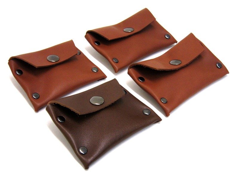 圣诞节 CARAMEL-手做皮革卡片/零钱包 - 零钱包 - 真皮 咖啡色