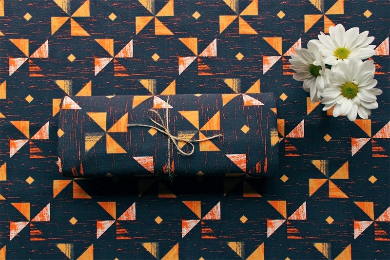 工作室系列布料-拼木纹/深蓝色 - 其他 - 其他材质 蓝色