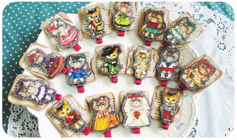 {LADY PARK}．可爱猫咪 鸭嘴发夹 - 发饰 - 其他材质 多色