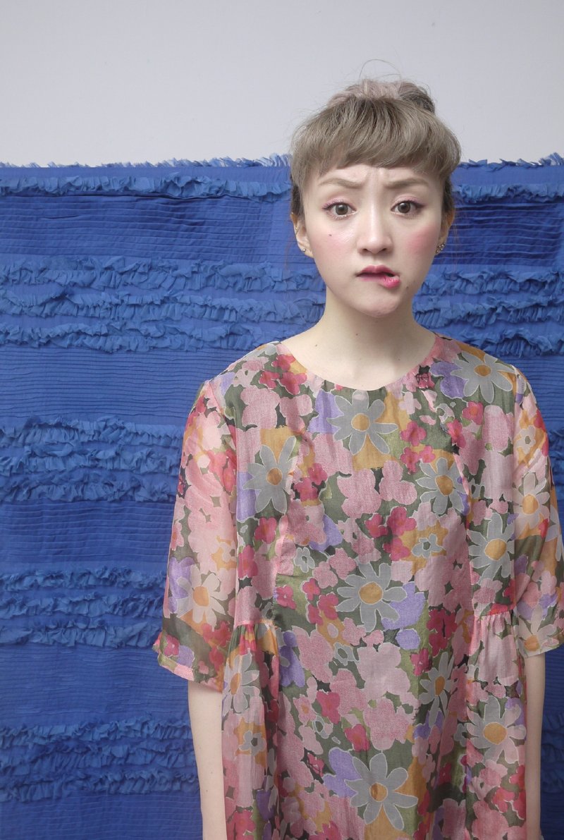 ｛Little Treasure｝小雏菊五分袖One-piece - 洋装/连衣裙 - 其他材质 多色