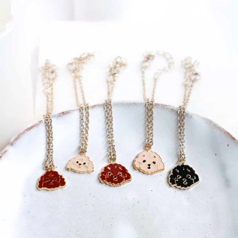 贵宾 狗狗 泰迪 Poodle  手链 项链 狗狗 宠物饰品 纸盒包装 - 手链/手环 - 珐琅 咖啡色