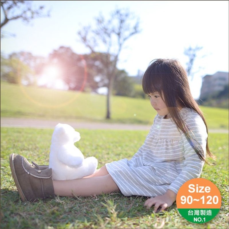 纯棉条纹口袋小洋装 台湾制造 - 其他 - 其他材质 灰色