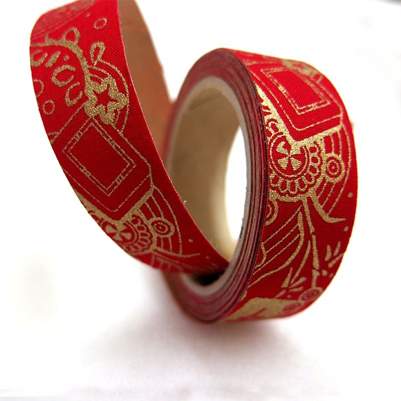 布胶带-新春系列【麻将大发财】 - 纸胶带 - 棉．麻 红色