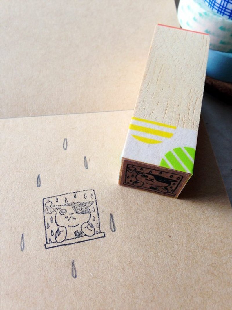 印章-下雨天 - 印章/印台 - 木头 卡其色