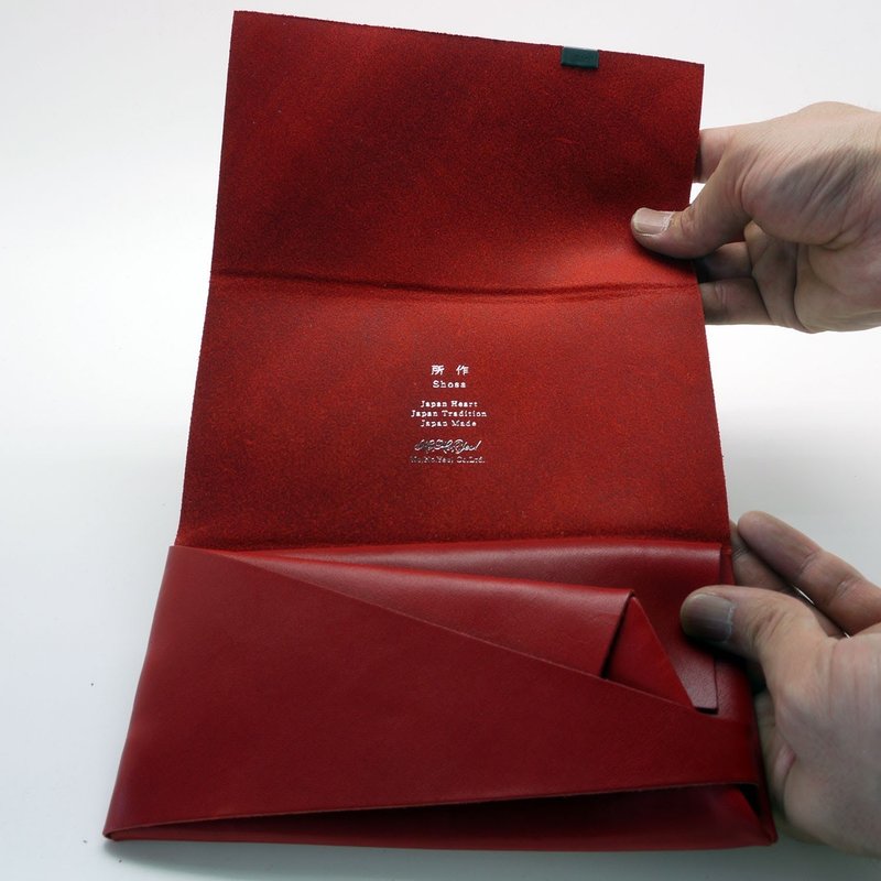日本手工-所作Shosa 植鞣牛皮 长夹 - 基本款/红 - 皮夹/钱包 - 真皮 红色