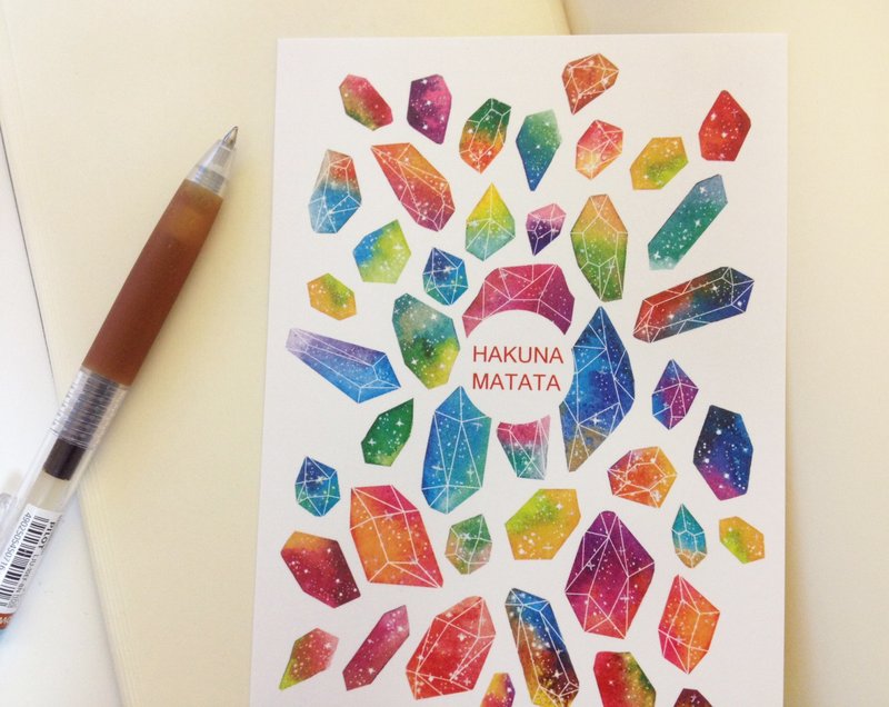 HAKUNA MATATA星海矿物-明信片 - 卡片/明信片 - 纸 紫色