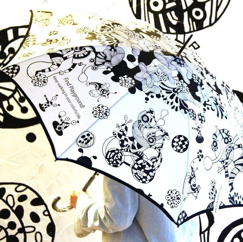 快乐圆舞曲〡长直伞 - 雨伞/雨衣 - 塑料 白色