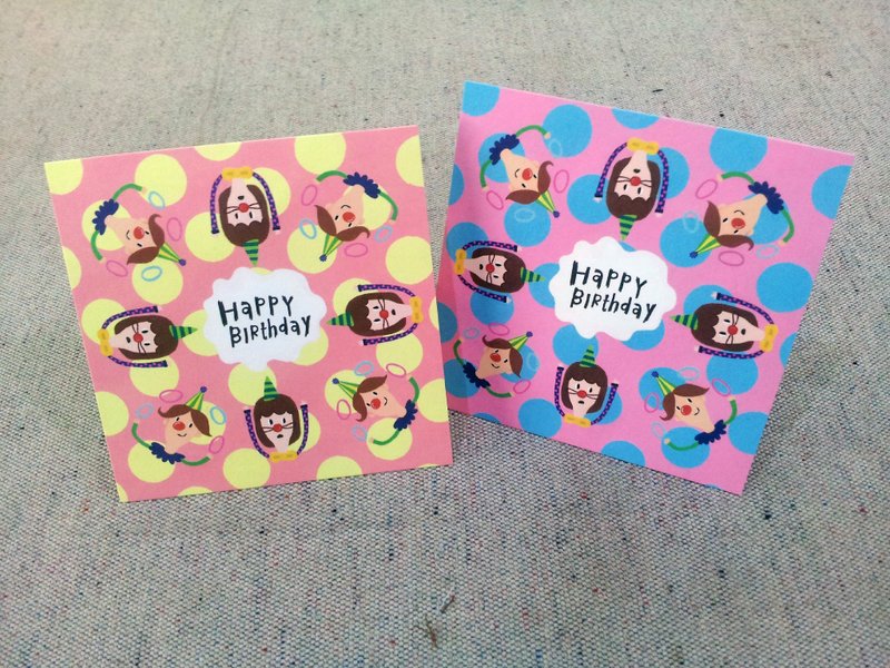 生日派对小卡(买五送一) - 卡片/明信片 - 纸 粉红色