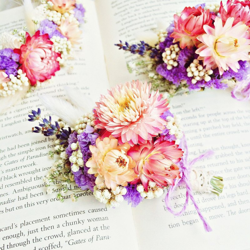 【梦幻公主─婚礼胸花】(单只)干燥花胸花 棉花 婚礼小物 自助婚纱 外拍 - 胸针 - 其他材质 