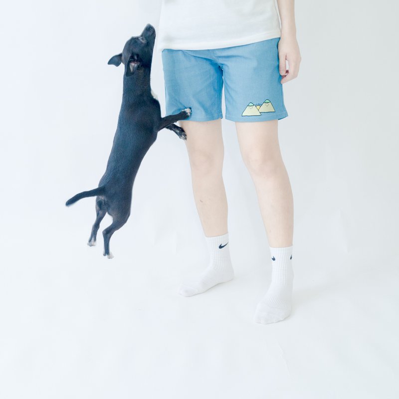 太阳的起床气 / 小学生短裤 - 女装短裤 - 其他材质 蓝色