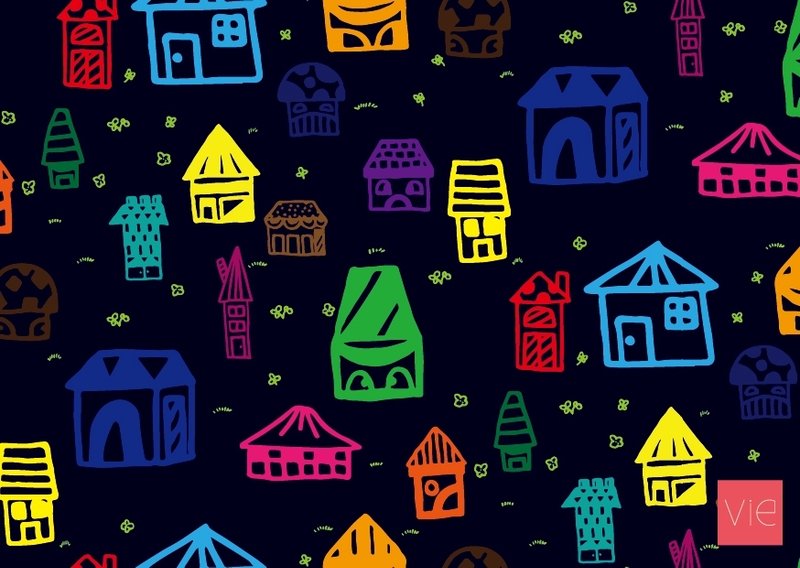 【明信片】HOME sweet HOME NIGHT - 卡片/明信片 - 纸 蓝色