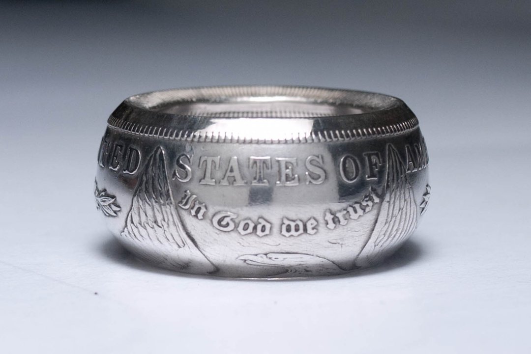 Dreamstation皮革鞄研所，美国摩根银币戒指(老鹰面)Morgan one dollar ，嘻皮，哈雷，重机 - 戒指 - 其他金属 银色