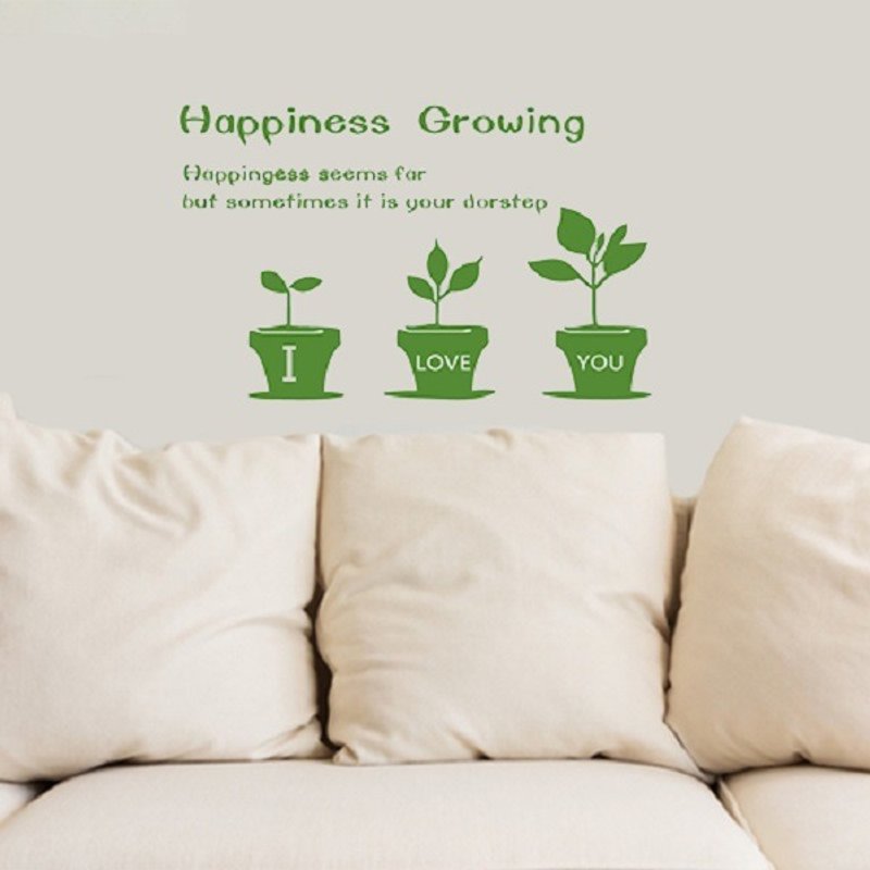 《Smart Design》创意无痕壁贴◆花盆I LOVE YOU - 墙贴/壁贴 - 塑料 绿色