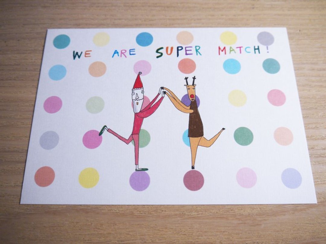 super match/圣诞明信片 - 卡片/明信片 - 纸 多色