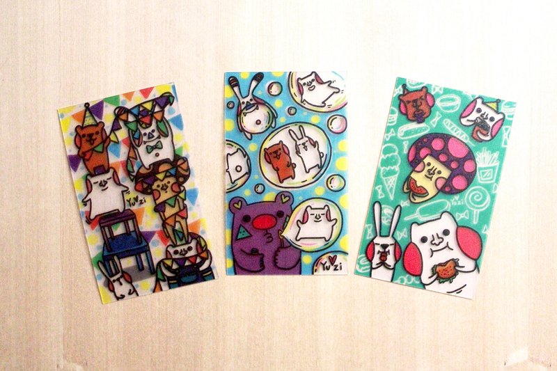 傻帽家族*書籤卡组 - 卡片/明信片 - 塑料 