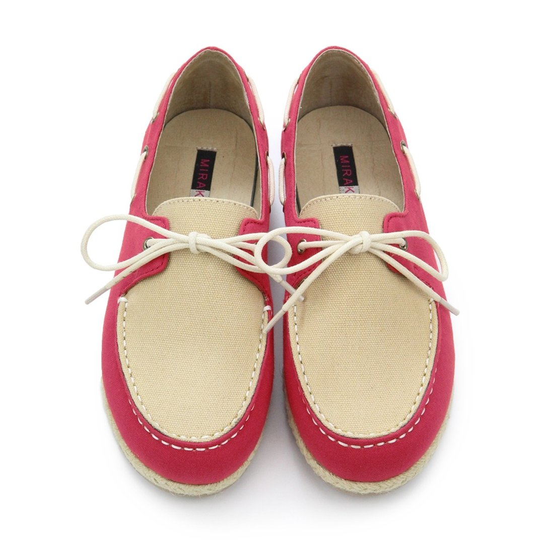 Espadrille Boat Shoes M1106 RedBrown - 女款牛津鞋/乐福鞋 - 棉 多色