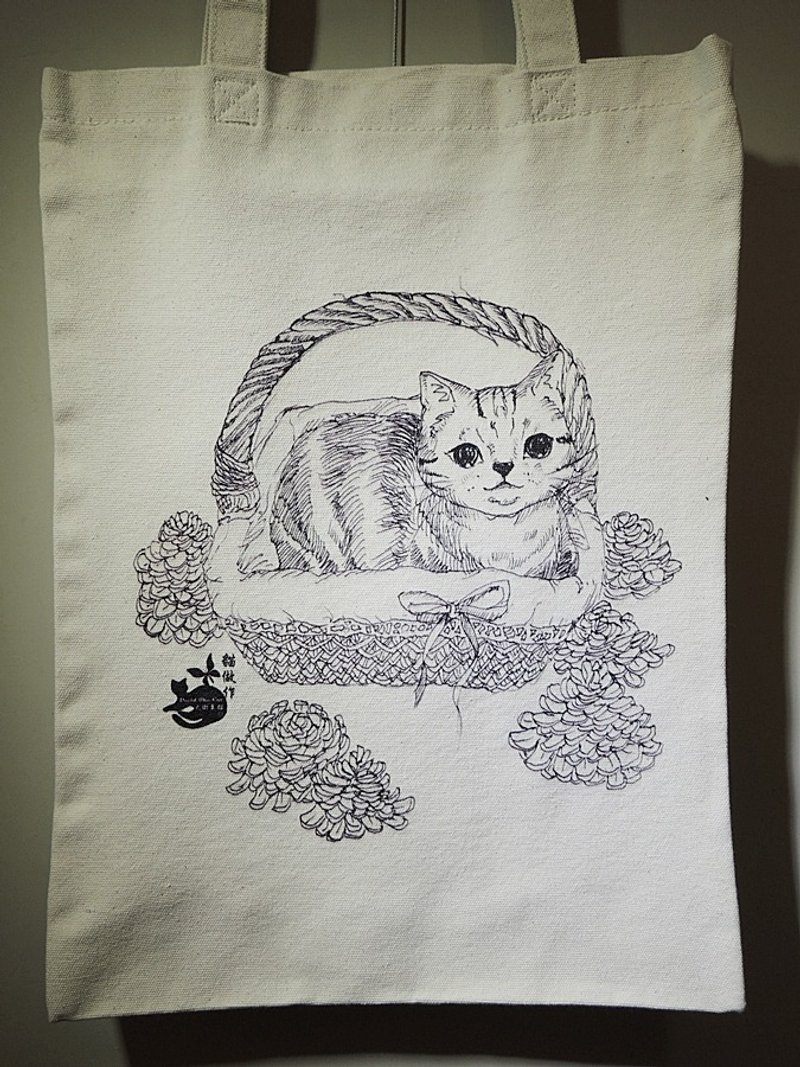 大卫画猫_限量手提袋_安全感 - 手提包/手提袋 - 其他材质 卡其色