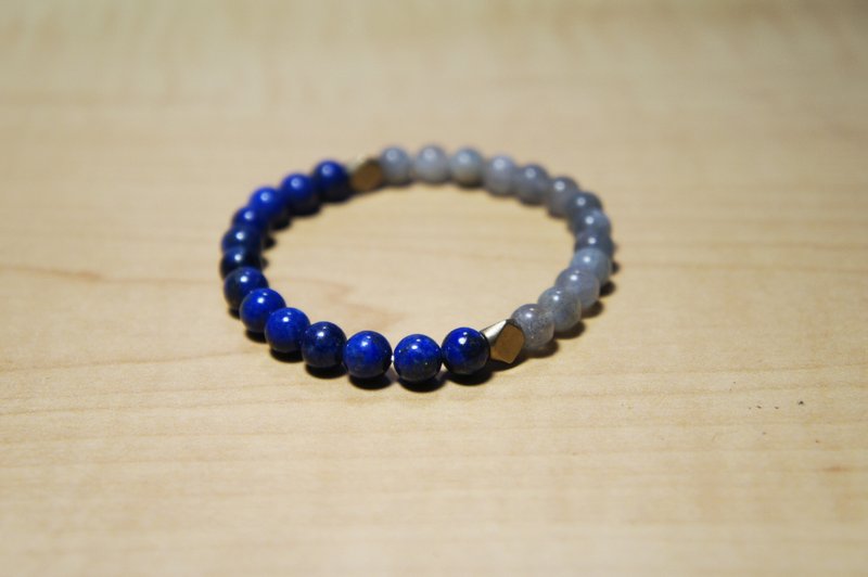 拉长石青金石纯铜配件定制化弹性手环 - 手链/手环 - 宝石 多色