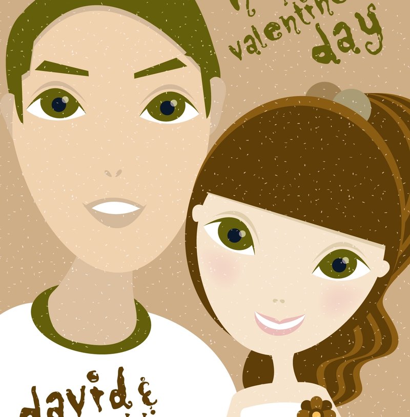 定制巧克风双人肖像画明信片10张一套 - 订制画像 - 纸 咖啡色