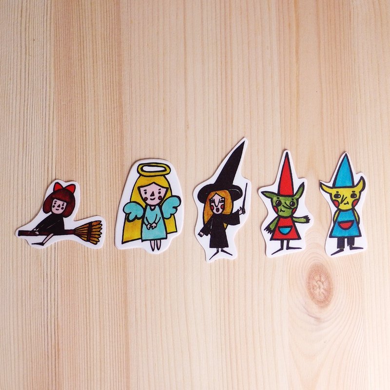 防水贴纸 古灵精怪贴纸包 1包5入 - 贴纸 - 纸 多色