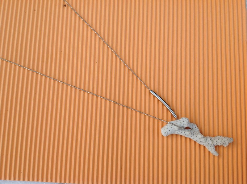 珊瑚海树/项链 白色 大海 海味 洞洞 所以 光 礁岩 岸 旅行 散步 - 项链 - 其他金属 白色