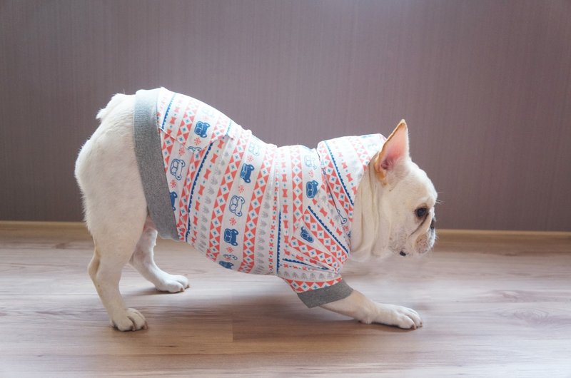 (售完) -法斗帽T-北欧条纹-浅米灰(L号) - 衣/帽 - 其他材质 白色