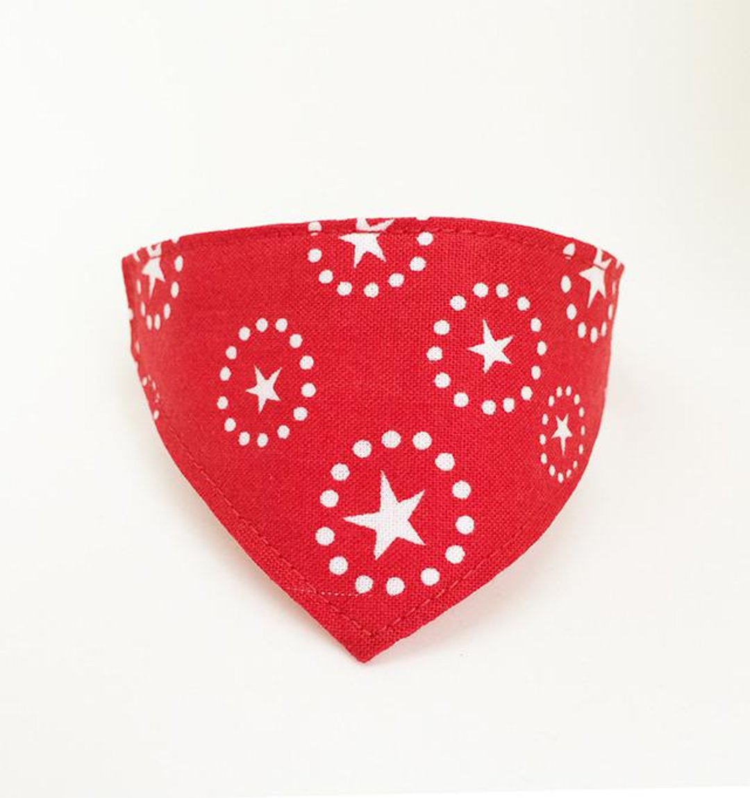 There star pattern bandana-style collar / corner Kang for Red cat (from kitten to adult cats) - 项圈/牵绳 - 棉 红色