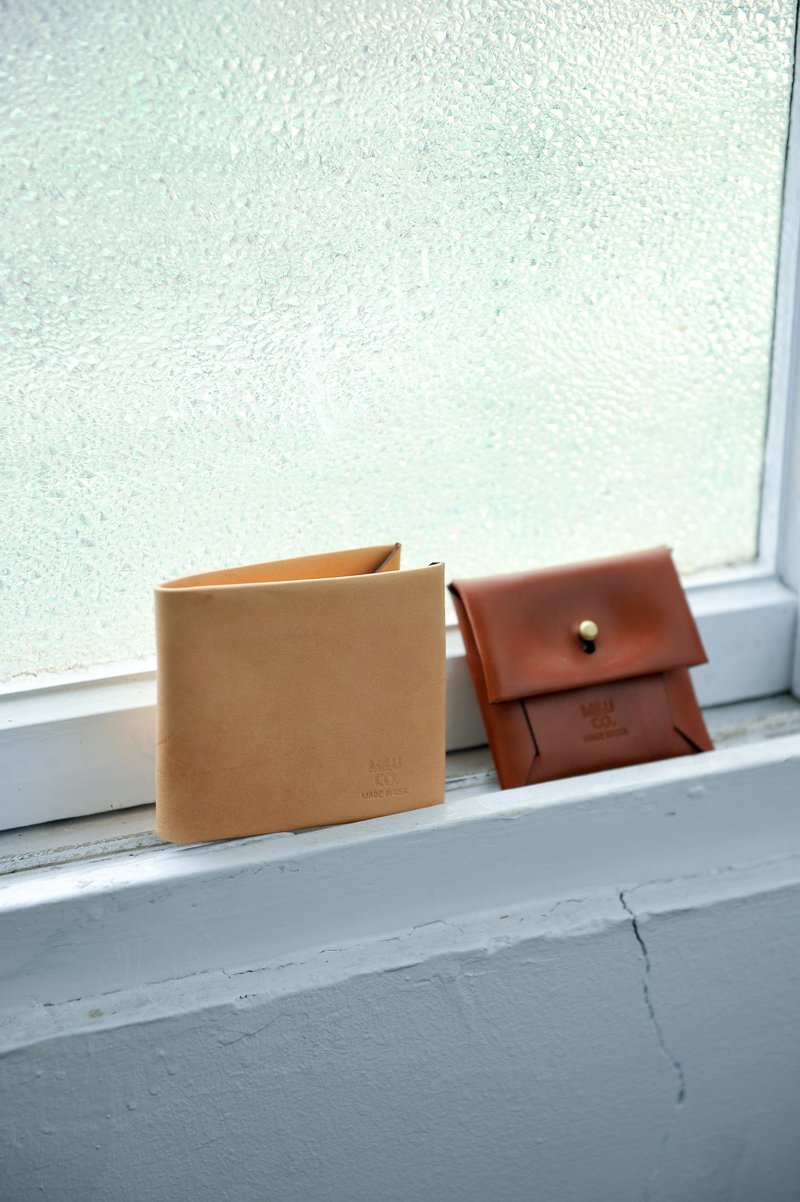 Maxx & Unicorn Co. Bifold Wallet 美国纽约独立品牌创新工艺皮具/皮夹-原皮色 - 皮夹/钱包 - 真皮 咖啡色