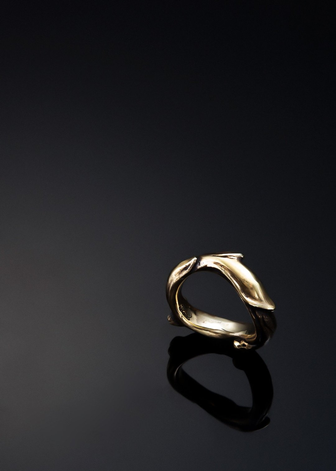 Golden Marrow Petal Ring  |  骨头花瓣简约流线设计戒指 - 戒指 - 铜/黄铜 金色