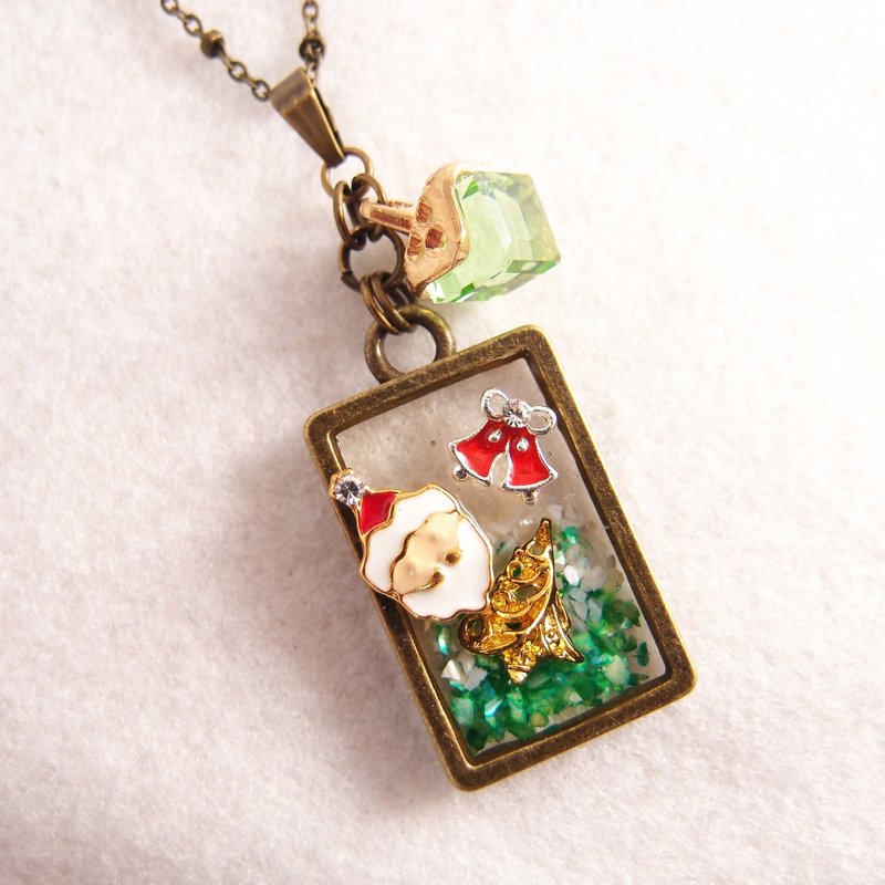 开派对啦~ x 耶诞老公公 x 圣诞树 x 小铃当 x 造型项链 - 长链 - 硅胶 绿色