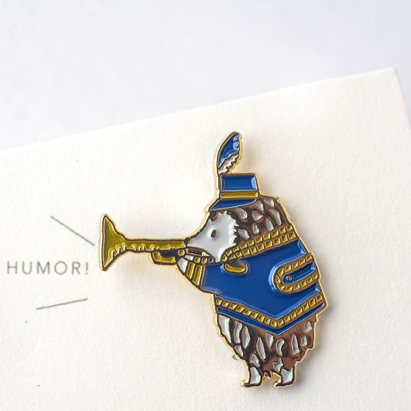 刺猬 胸章 胸针 别针【JH1】蓝 / 金 - 胸针 - 其他金属 蓝色