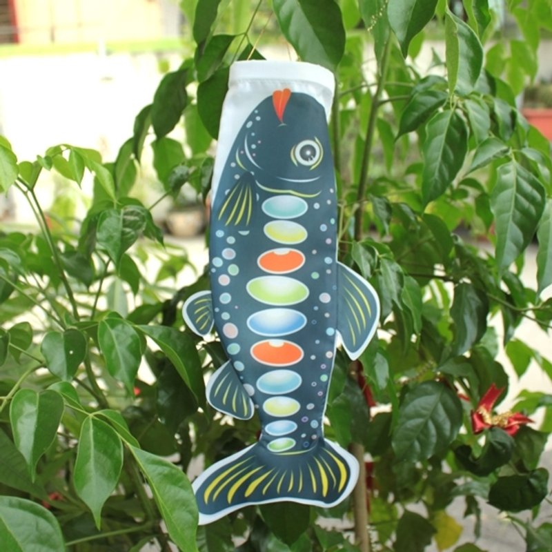 台湾国宝鱼[樱花钩吻鲑]鱼旗30CM (深蓝) - 摆饰 - 其他材质 蓝色