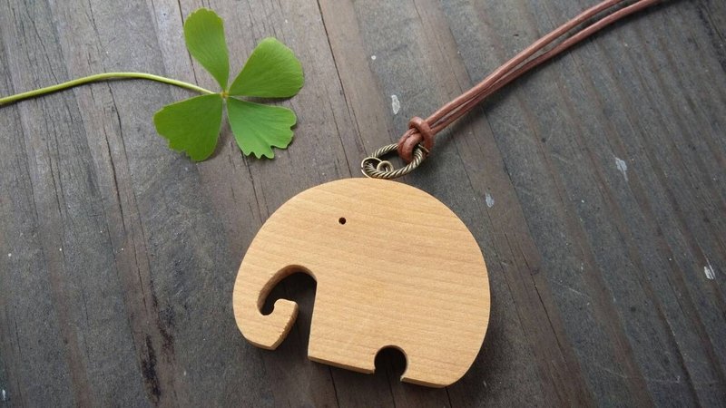 手作木制大象项链 - 项链 - 木头 