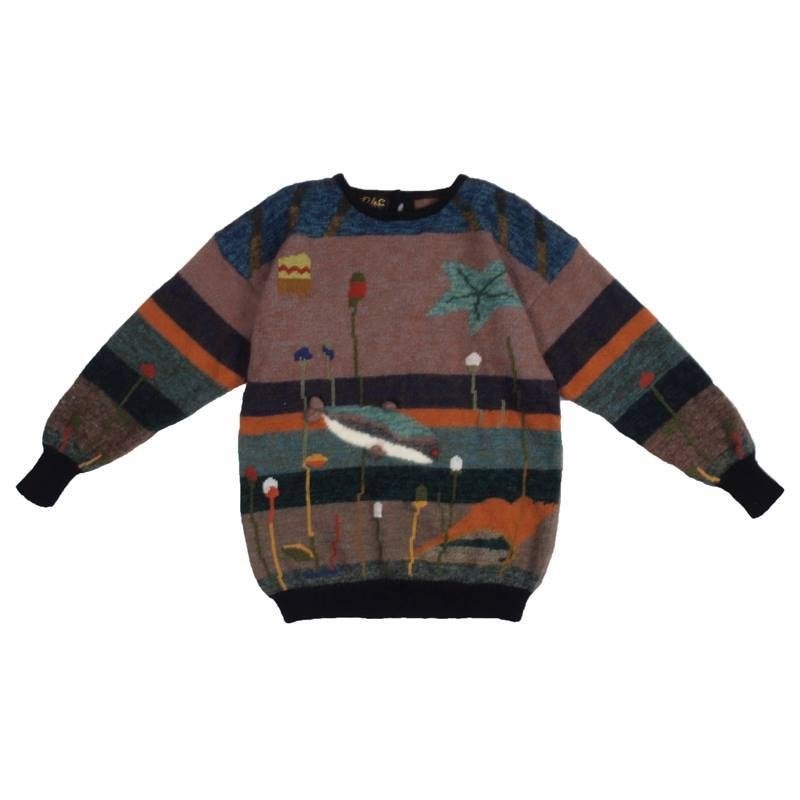 │Slowly│水中戏游-古着毛衣│vintage.复古.文艺.日本女孩.森林.甜美 - 女装针织衫/毛衣 - 其他材质 多色