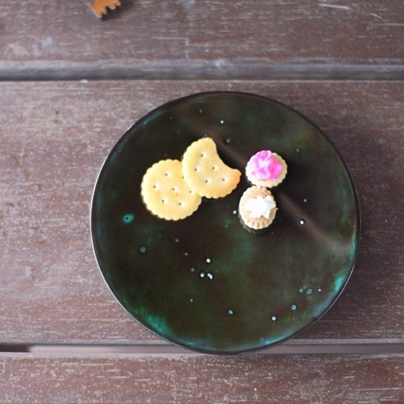 95【宙】天然漆点心盘 - 浅碟/小碟子 - 木头 