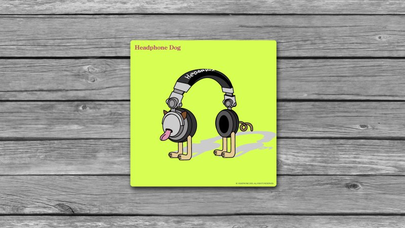 HeadphoneDog手工木框画布 挂饰 b01.音乐耳机狗 中M: 25x25x2CM - 画框/相框 - 木头 白色