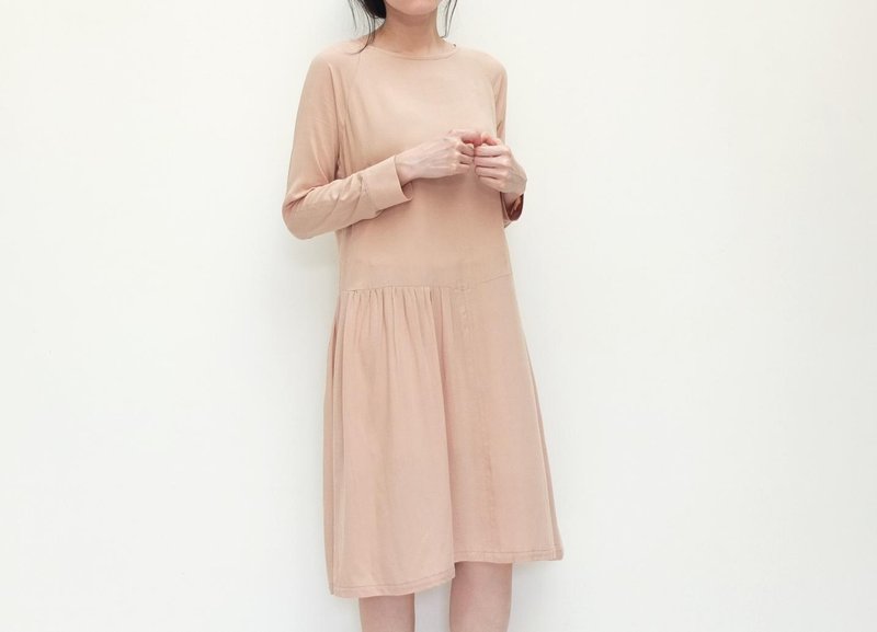 50/50裸肤色长袖洋装 - 洋装/连衣裙 - 其他材质 