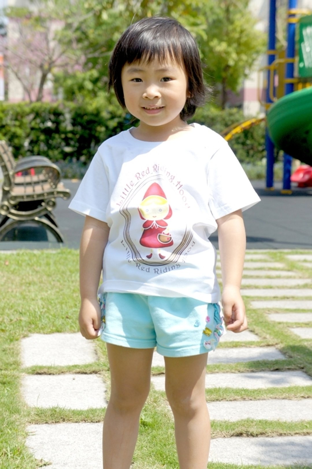 小红帽 T-shirt (儿童款) - 童装上衣 - 棉 白色