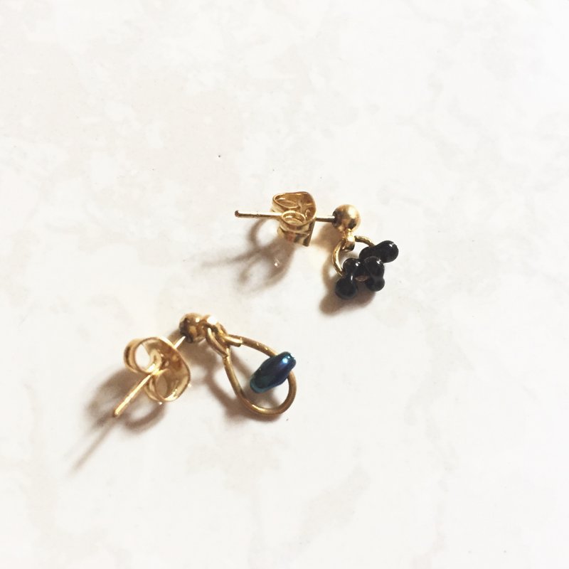 多款针/夹式琉璃耳环 - 耳环/耳夹 - 玻璃 多色