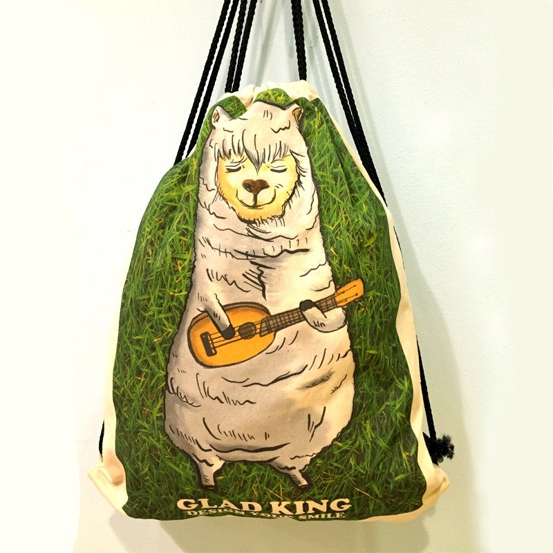 草泥马羊驼乌克丽丽帆布后背/购物袋/书包/随身包/文青/类帆布/礼物/肩背/ - 后背包/双肩包 - 纸 