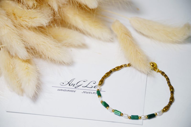 ❡ 水草玛瑙黄铜手链 - 手链/手环 - 其他金属 咖啡色