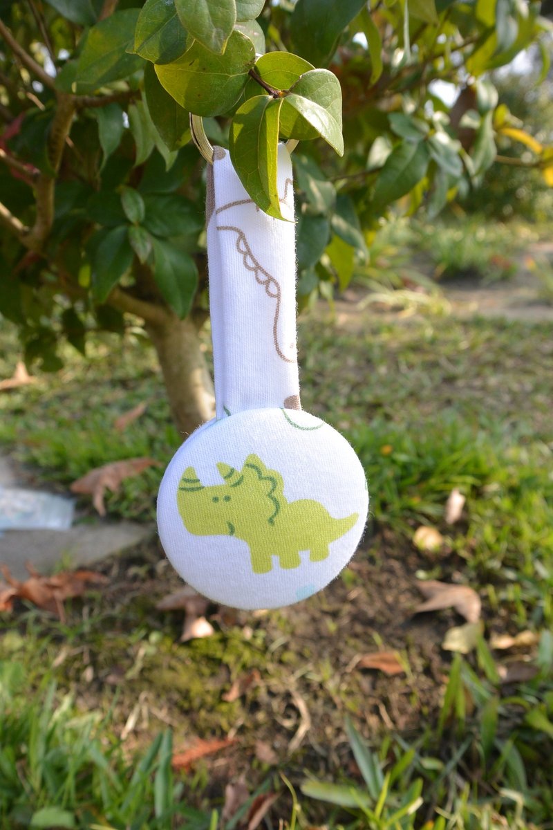 手感布扣钥匙圈 - 恐龙 - 钥匙链/钥匙包 - 其他材质 白色