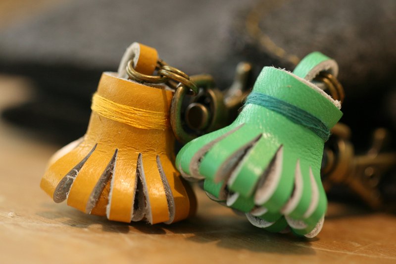 皮革小章鱼+皮标 钥匙圈 - 钥匙链/钥匙包 - 真皮 多色