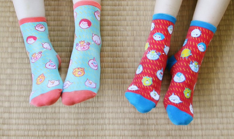 :::大宇袜::: 微笑太阳-两色 | 任选两双加送精美明信片。 - 袜子 - 棉．麻 红色