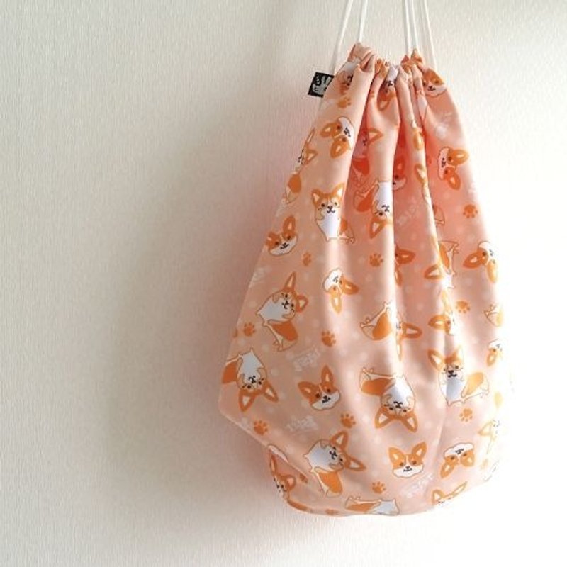 1212玩乐设计 束口包 后背包 - <全布制> 柯基来了-全面版 - 束口袋双肩包 - 其他材质 橘色