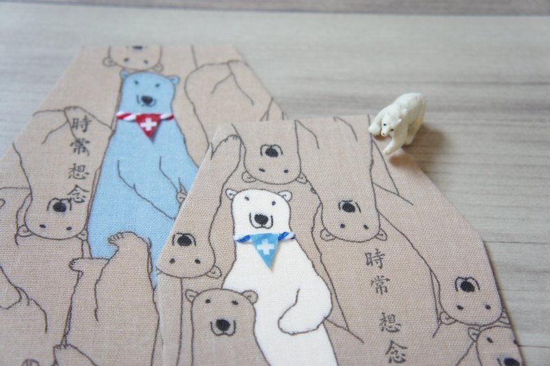 时常想念北极熊 _八角形手制卡  (立体旗帜，余：蓝熊:最后1枚) - 卡片/明信片 - 纸 白色