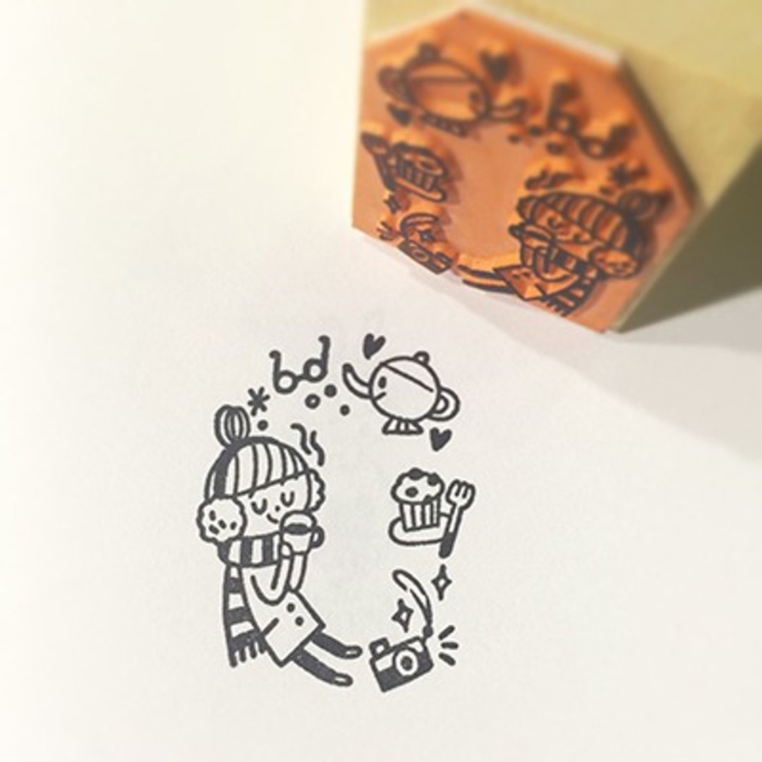 relax 数字女孩系列章    no.0 好好品尝 - 印章/印台 - 木头 