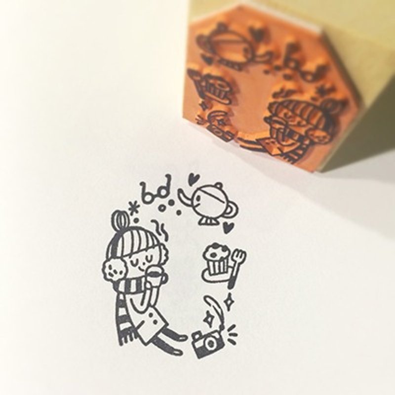 relax 数字女孩系列章    no.0 好好品尝 - 印章/印台 - 木头 