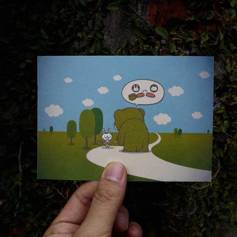 设计明信片｜抢劫熊 - 卡片/明信片 - 纸 绿色